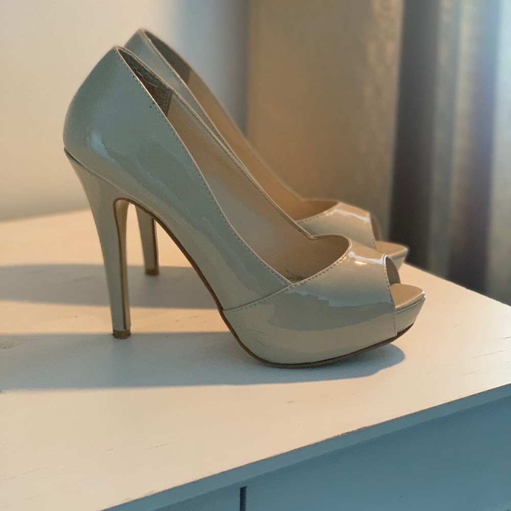 Aldo Nude Peep Toe Heels